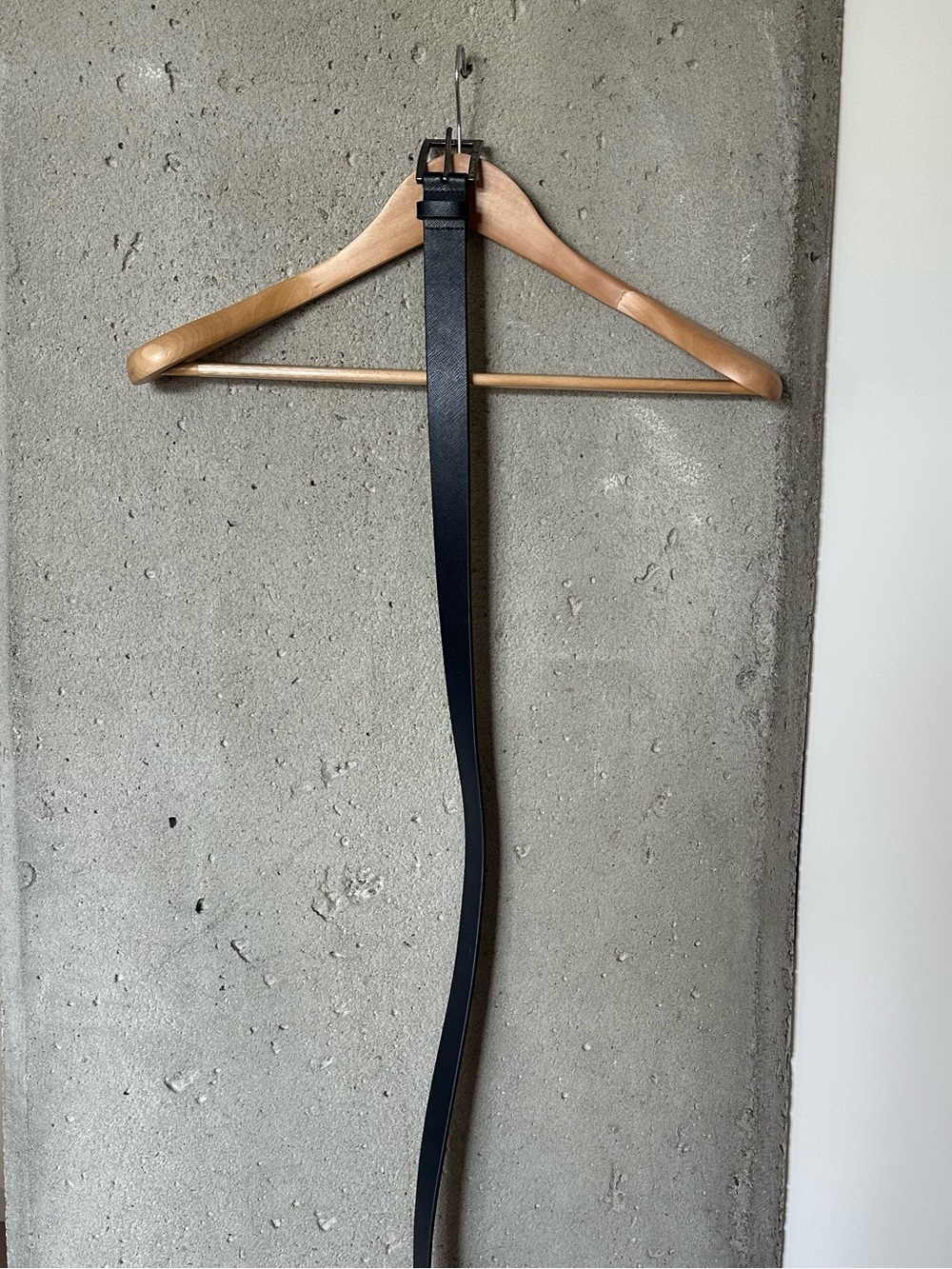 Armani Exchange Navy Leather Belt with Subtle Branding